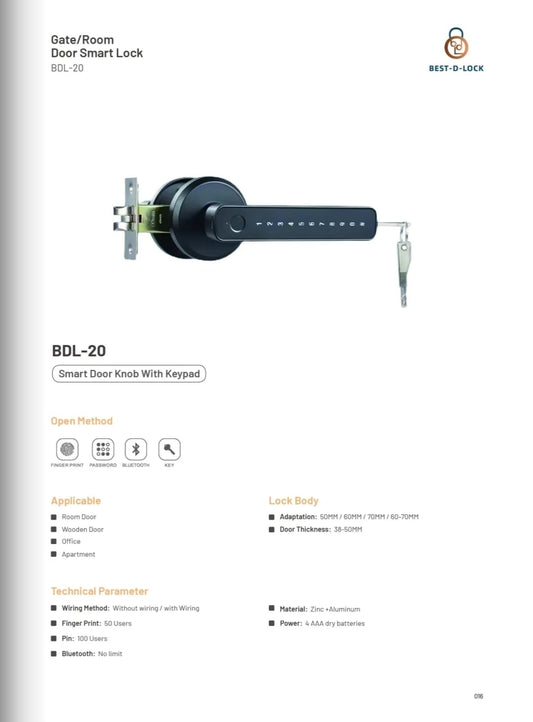 BDL-20 Gate & Room Door Smart Lock