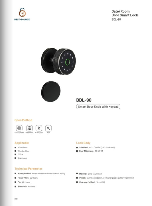 BDL-90 Gate & Room Door Smart Lock