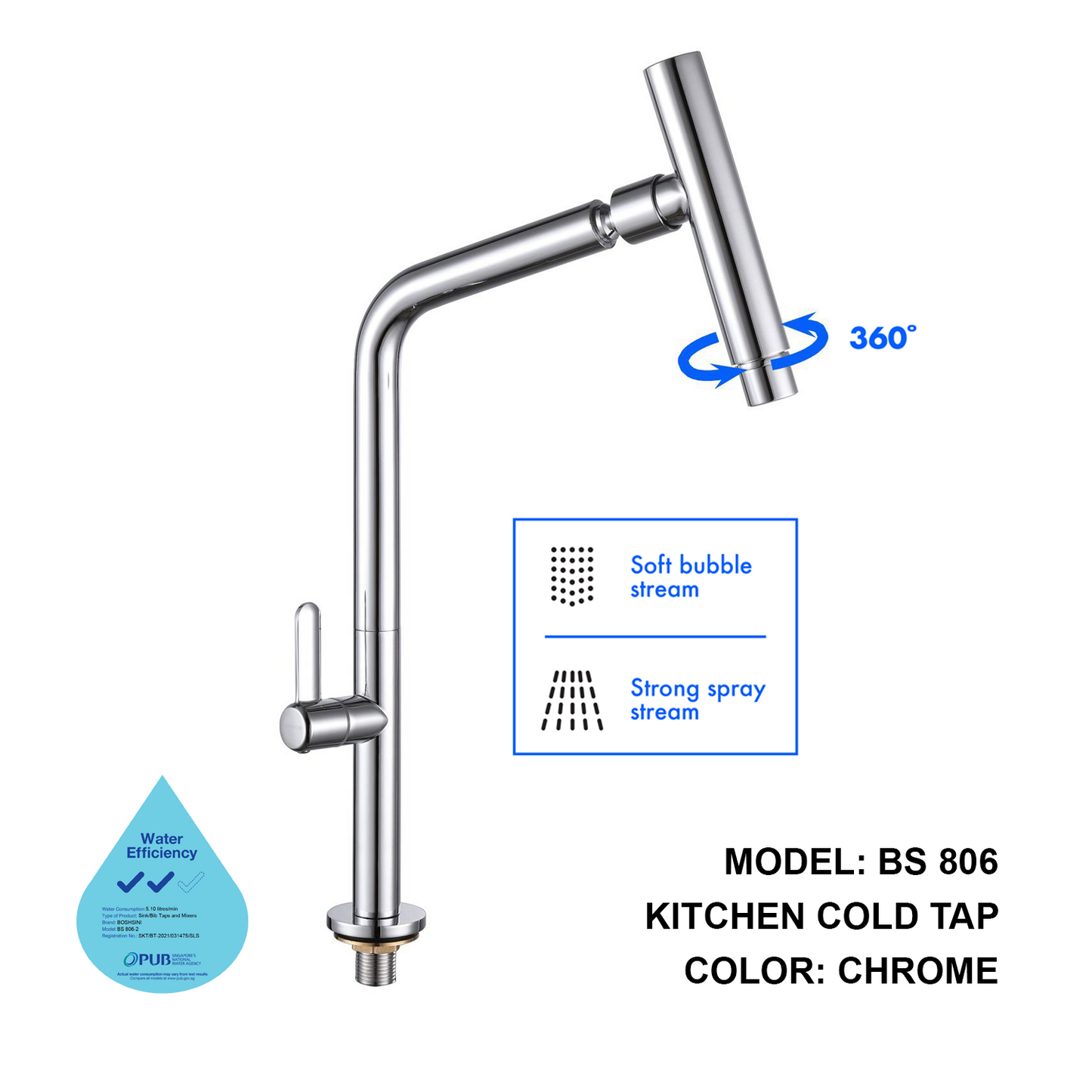 Boshsini BS 806 KITCHEN COLD TAP