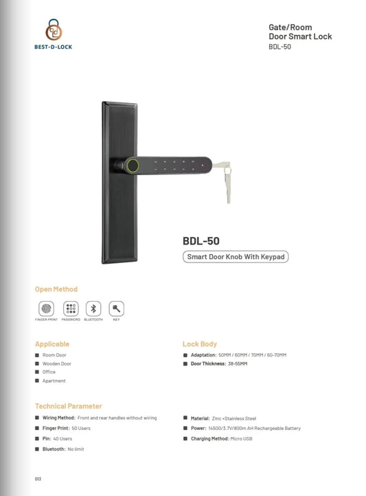 BDL-50 Gate & Room Door Smart Lock