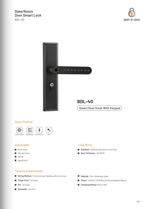 BDL-40 Gate & Room Door Smart Lock