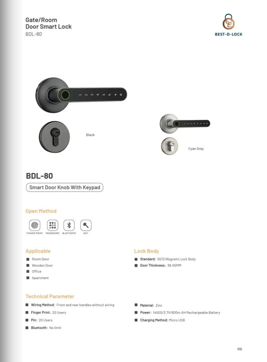 BDL-80 Gate & Room Door Smart Lock